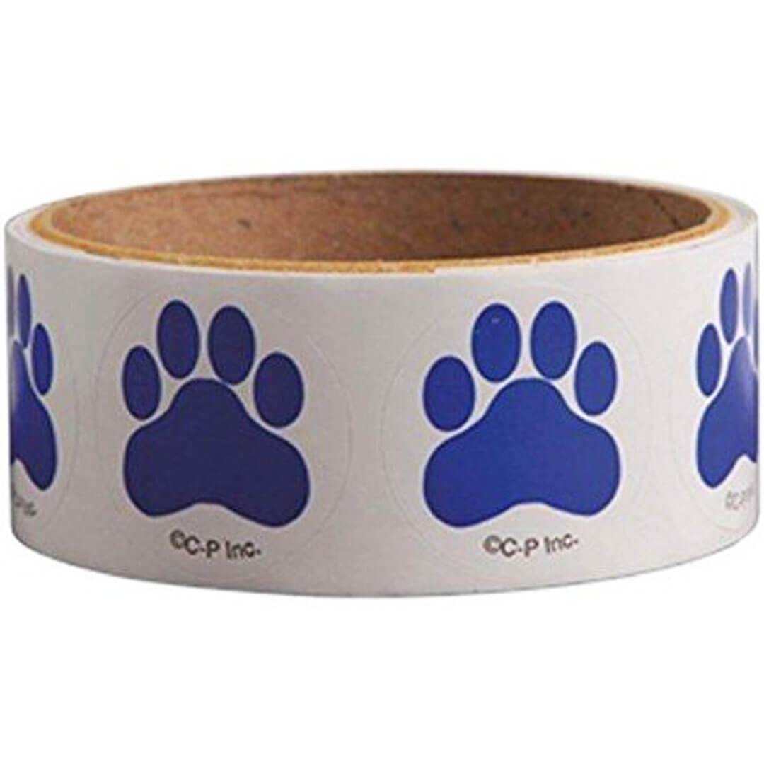 Blue Paw Print Sticker 100ct