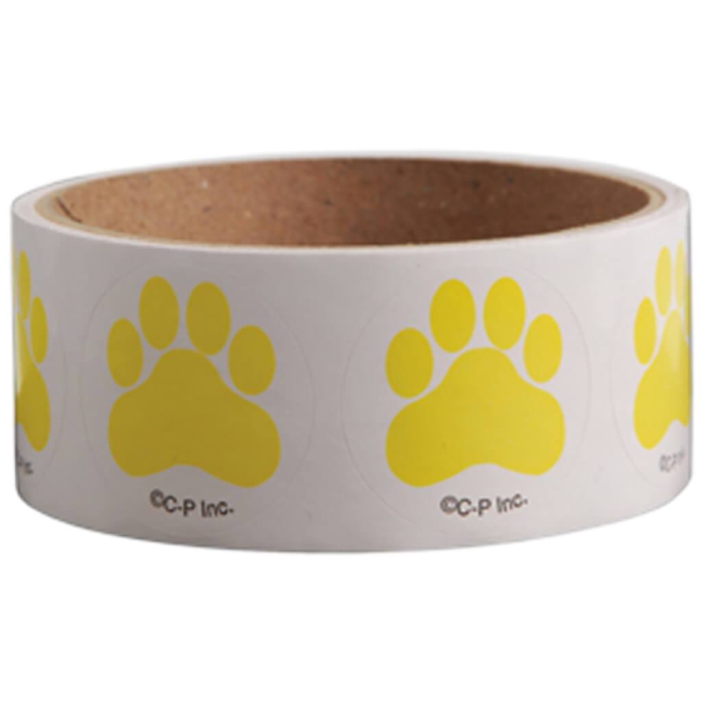 PAW PRINT STICKERS-100 RL YELLOW 