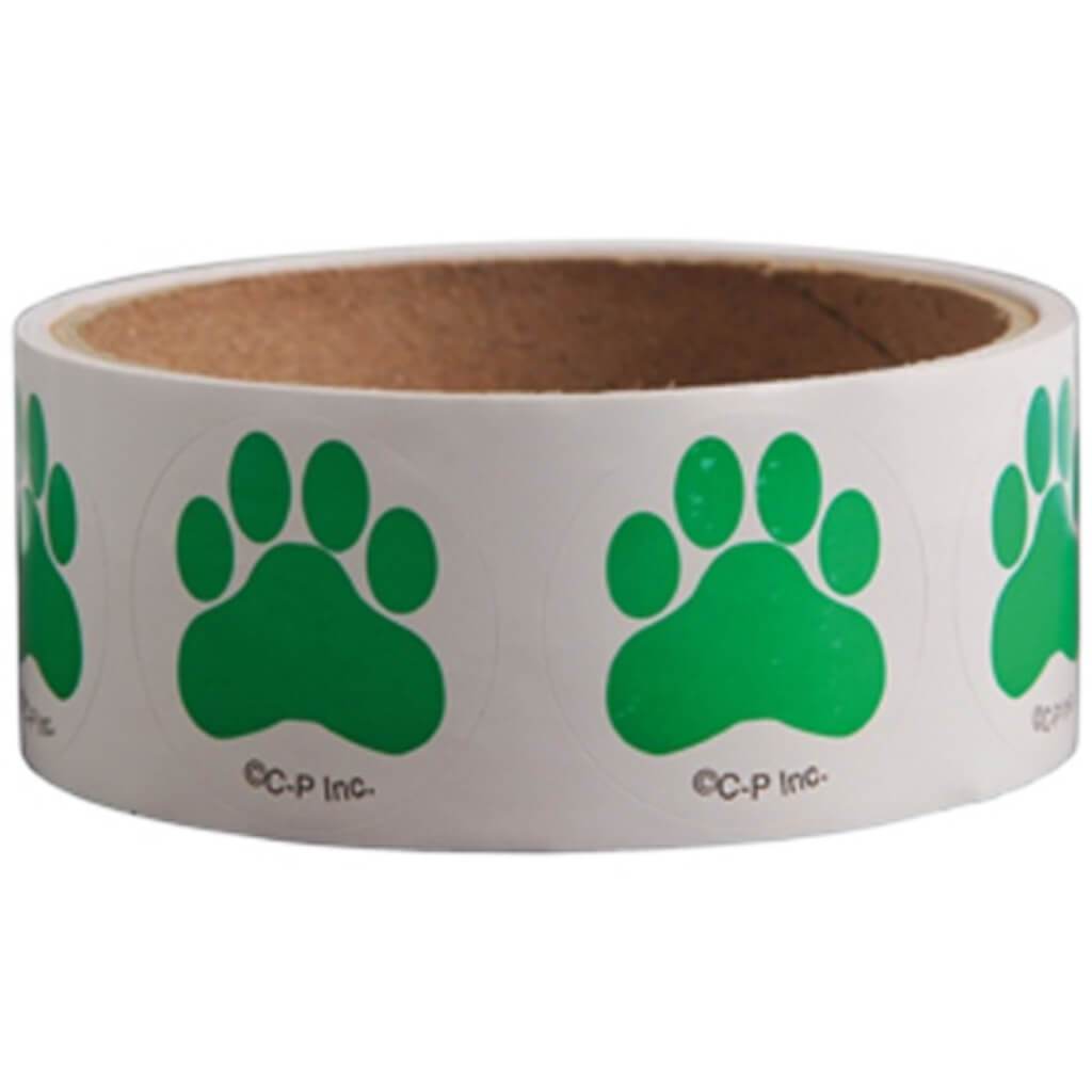 PAW PRINT STICKERS-100 RL GREEN 