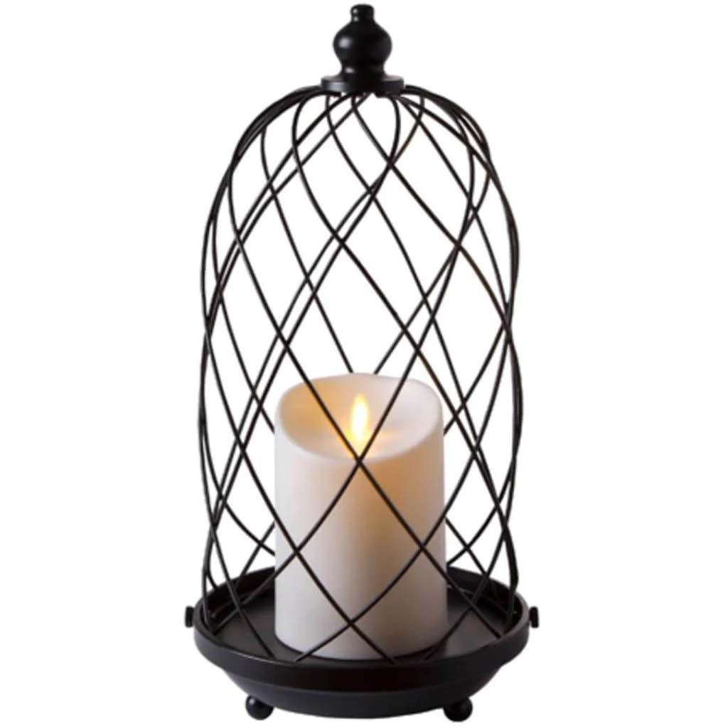 Bird Cage Candle Holder 15in Black 