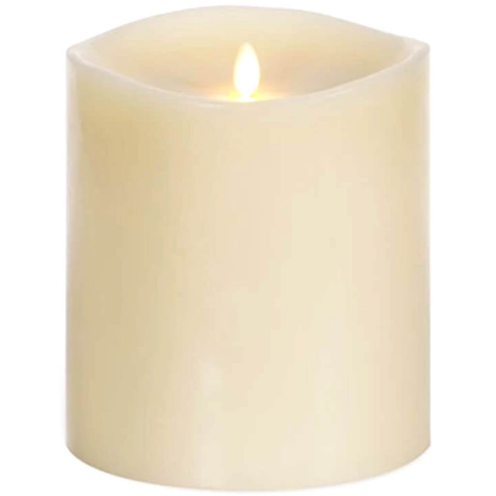 Luminara Large Flameless Ivory Pillar Candle with 360?° Top 6in 