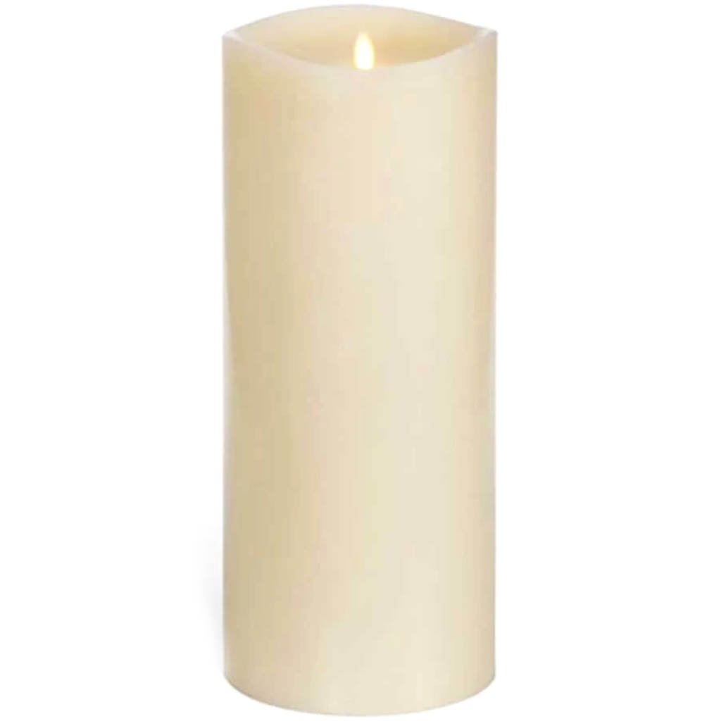 Luminara Large Flameless Ivory Pillar Candle with 360° Top 14in 