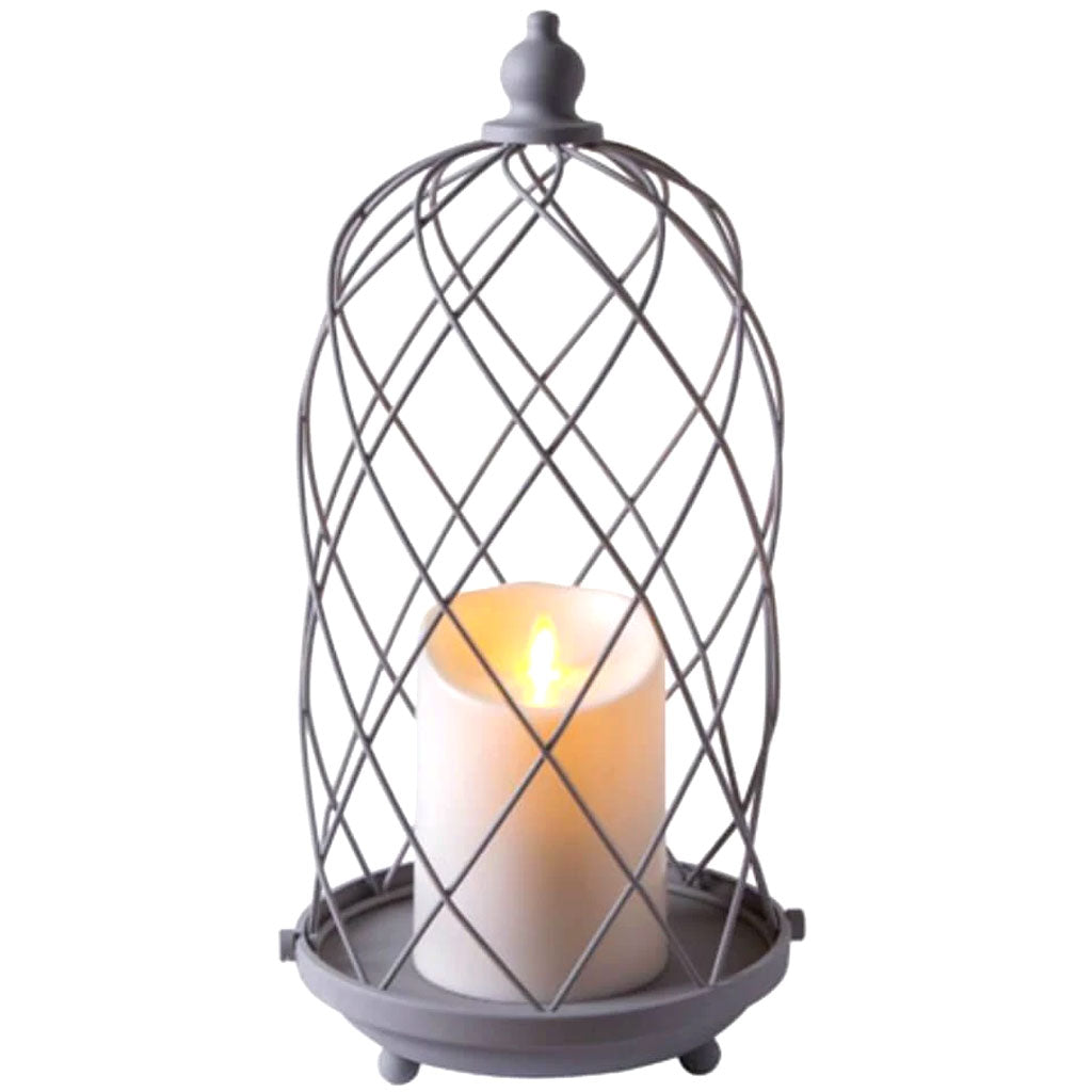 BIRD CAGE CANDLE HOLDER GRAY 15IN 