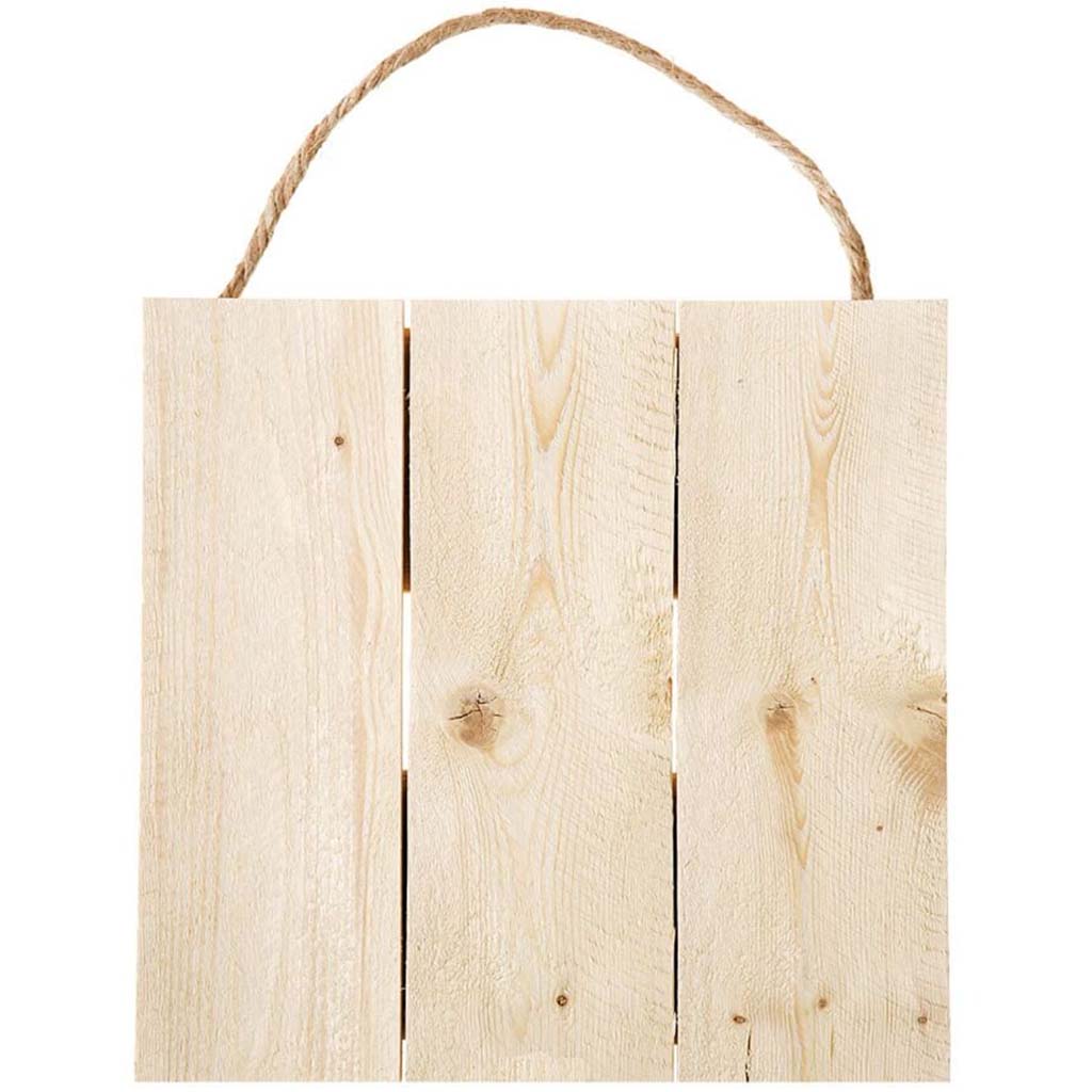 WOOD PALLET W JUTE HANGER 10.5X10IN 