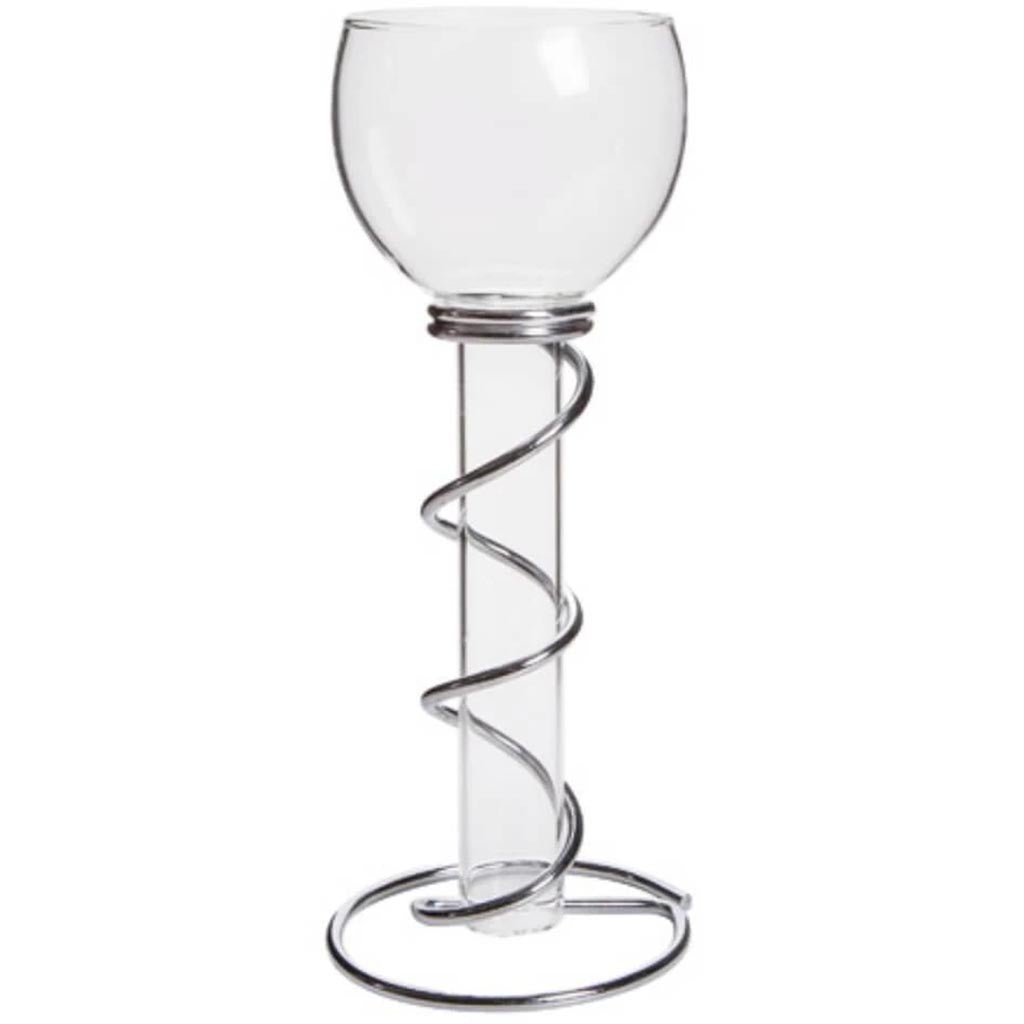 Victoria Lynn Single Floating Glass Taper Holder Silver Stand