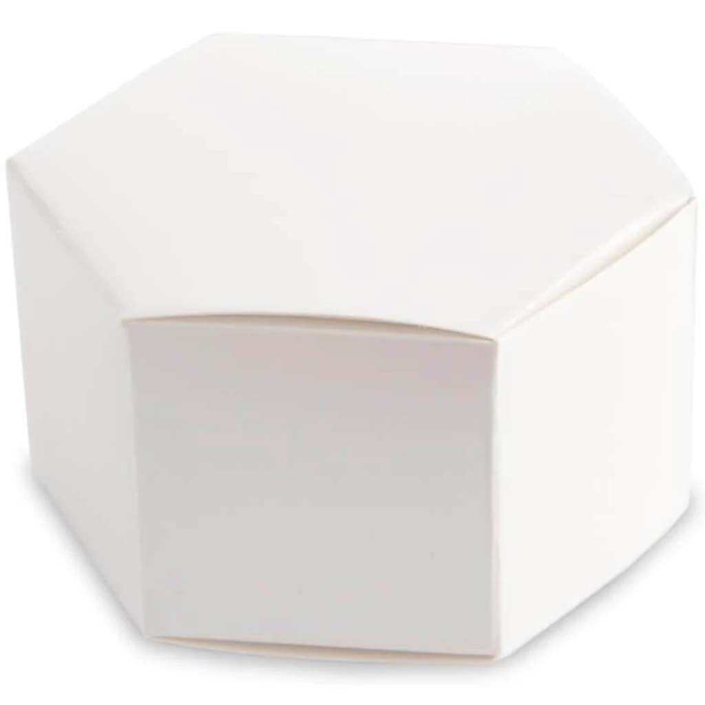 HEXAGON BOX PEARL WHT 12PC 