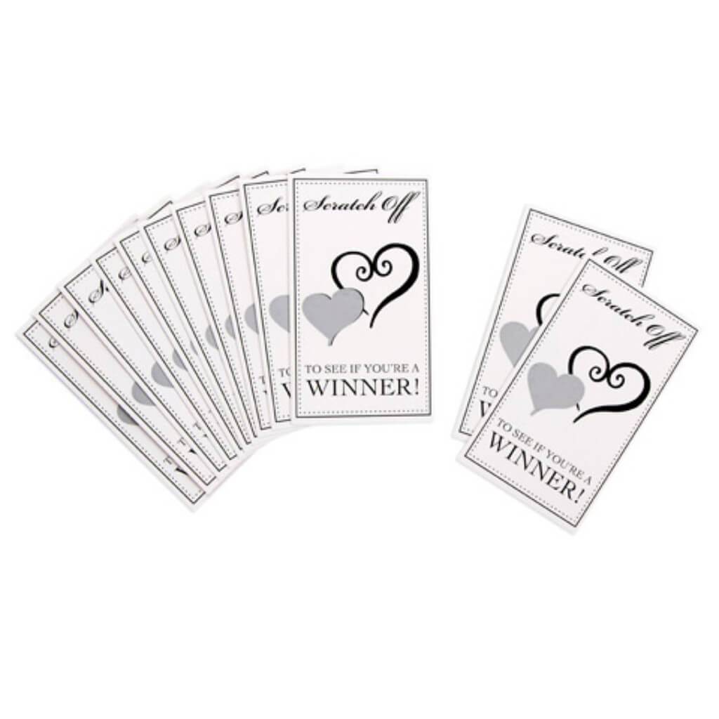 Scratch Off Cards Double Heart Bridal 12 Pieces 