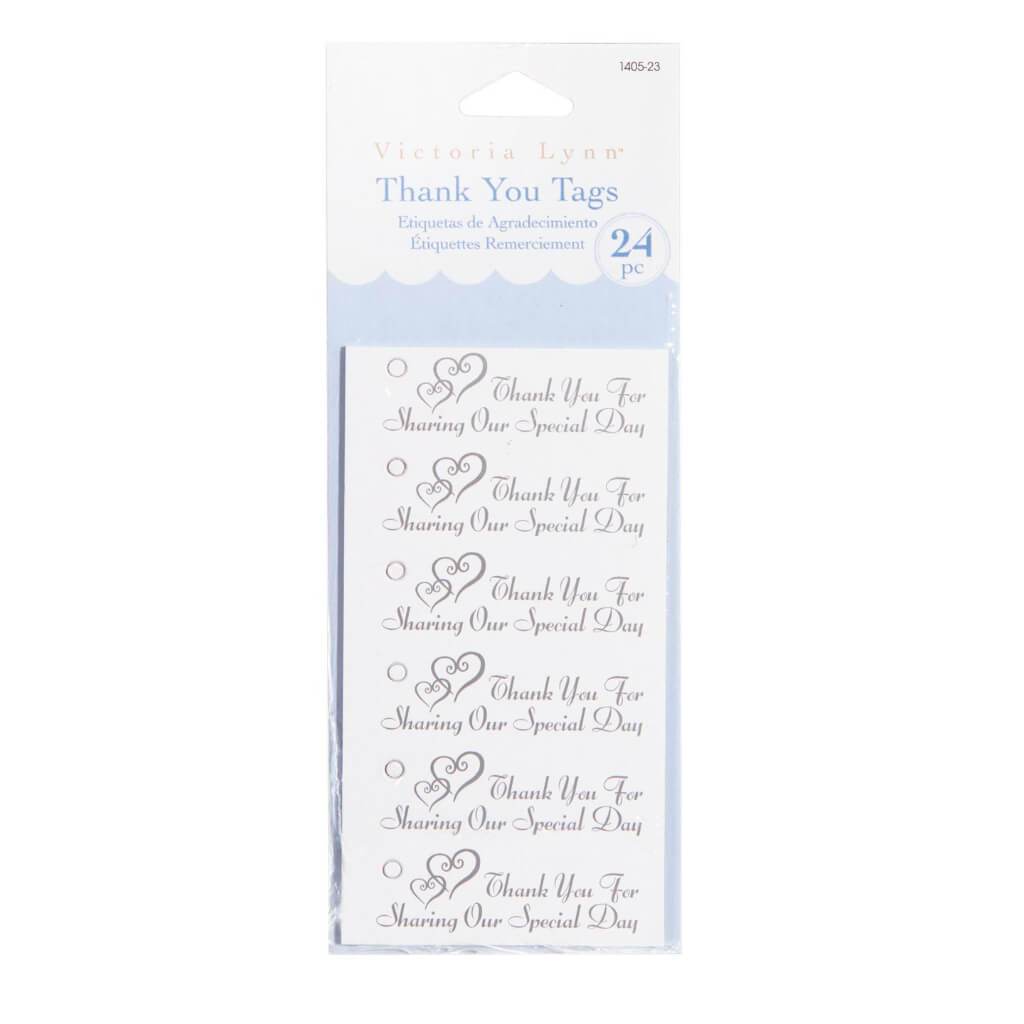 HEART THANK YOU TAGS 24PC 