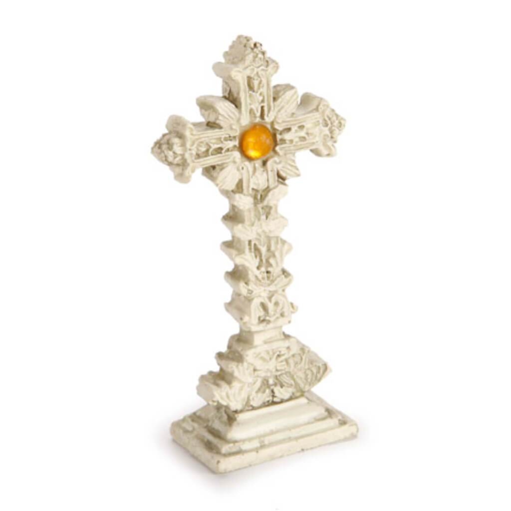 MINI CROSS RESIN IVORY 2.75IN 