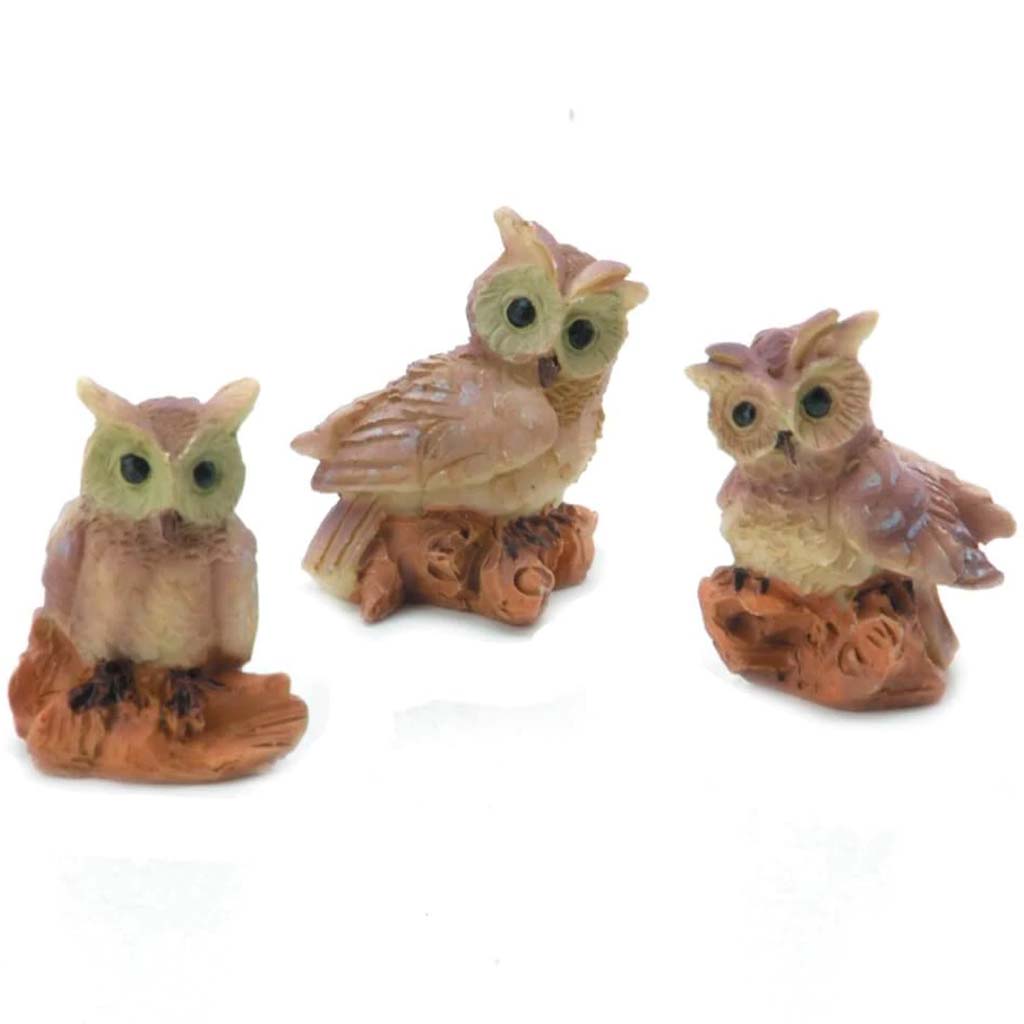 MINI OWLS RESIN 1X1.5IN EA 3PC 