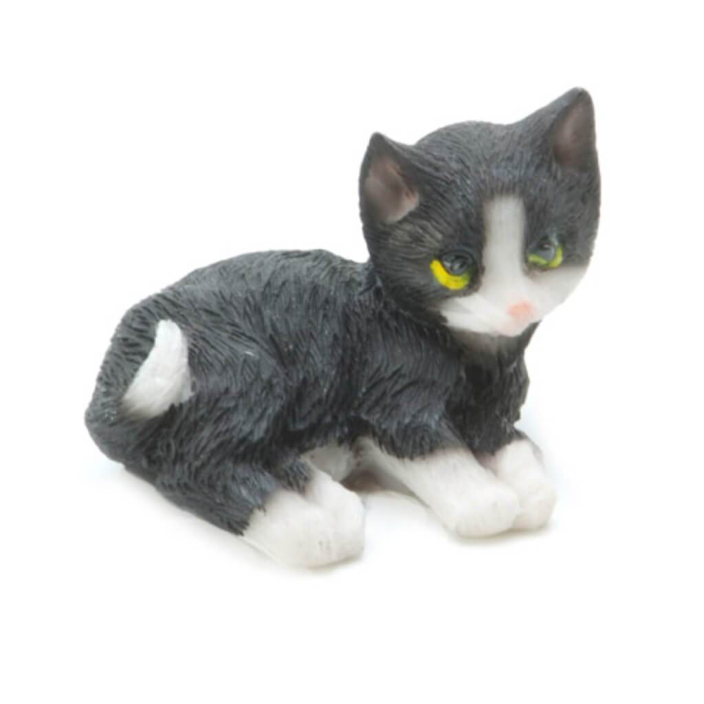 MINI CAT BLACK WHITE RESIN 1X1.9IN 