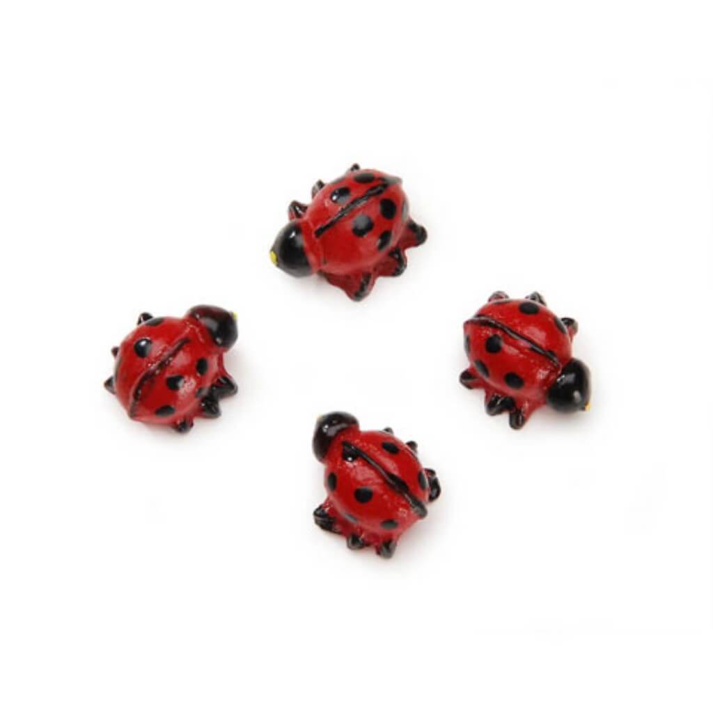 MINI LADY BUG RESIN .375IN 4PC 