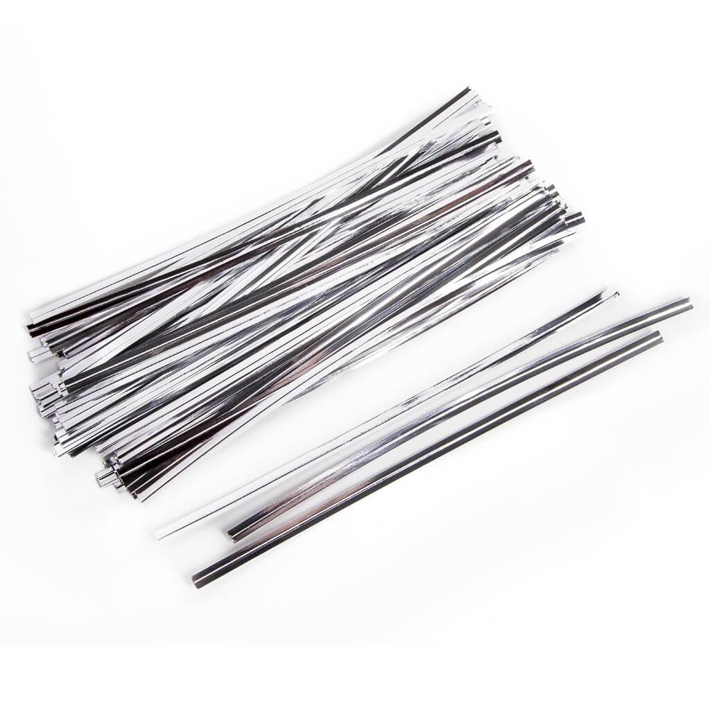 TWIST TIES 6IN 80PC SILVER 