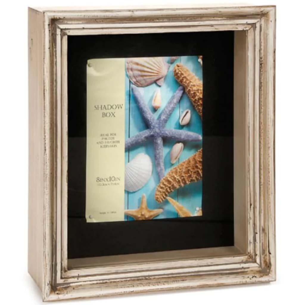 Shadow Box Distressed Ivory 8 x 10 inches 