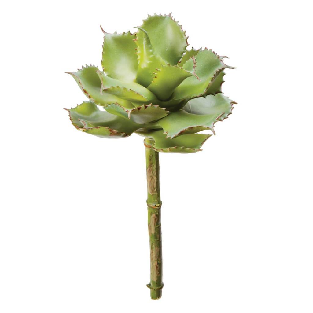 FAUX SUCCULENT AGAVE GREEN W/ DARK SPIKES 5IN 