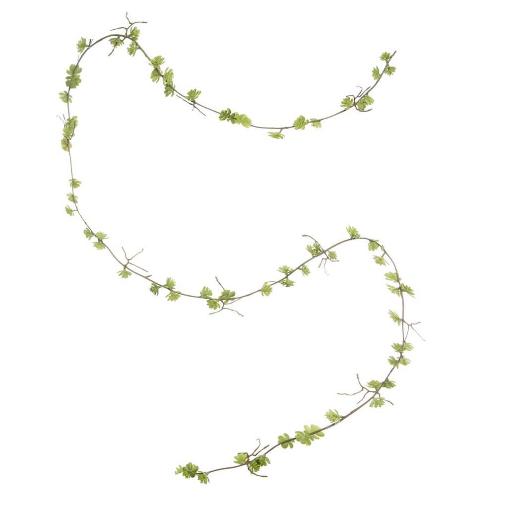 FAUX SUCCELENT GARLAND ECHEVERIA ROSETTES MINI GREEN 6FT 