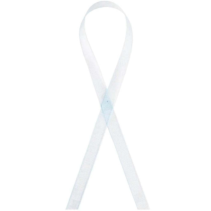 SHEER RIBBON ORGANZA 1/4INX5YD LIGHT BLUE 