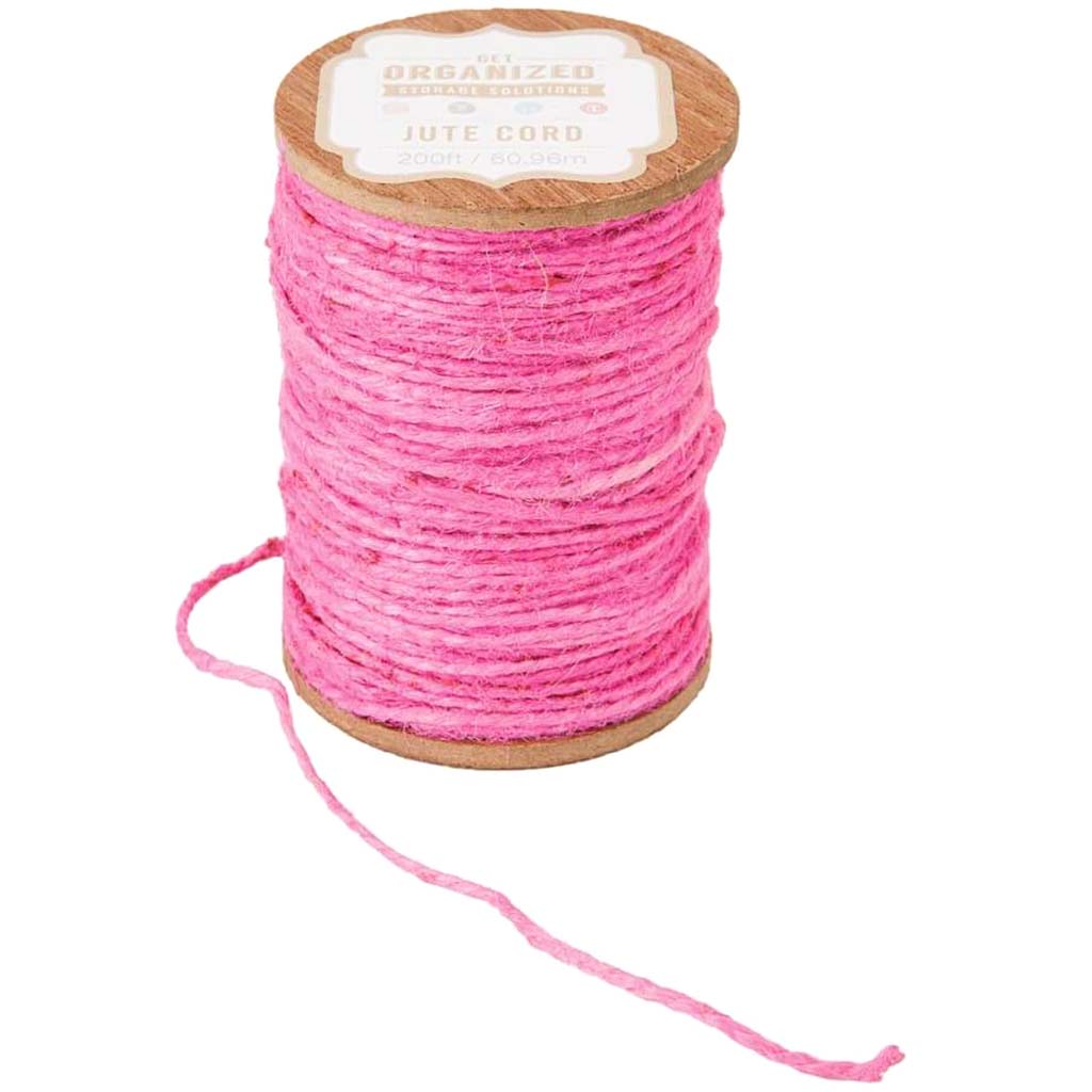 JUTE SPOOL CORD PINK 200FT 1PC 