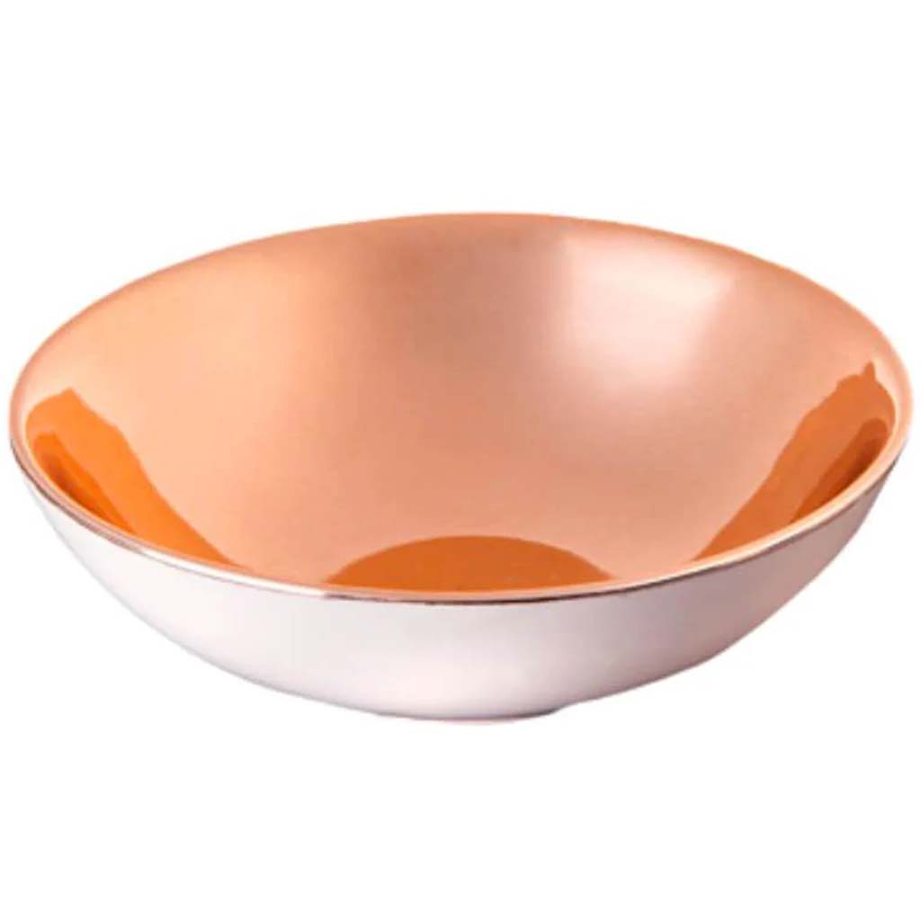 Get Organized™ Ceramic Jewelry Ring Dish White/Rose Gold 4.5 x 1.375 in 