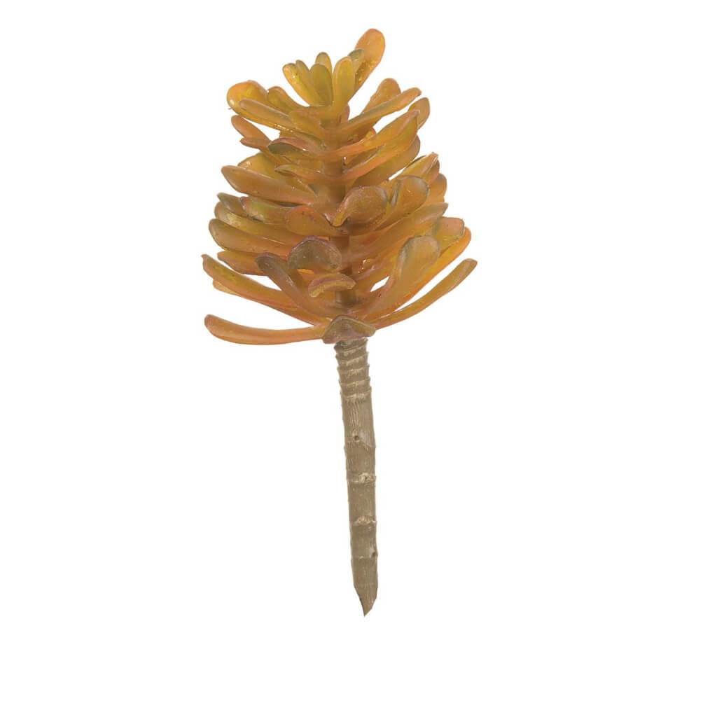 SUCCULENT PINECONE SHAPED BROWN/GREEN 7.5IN 