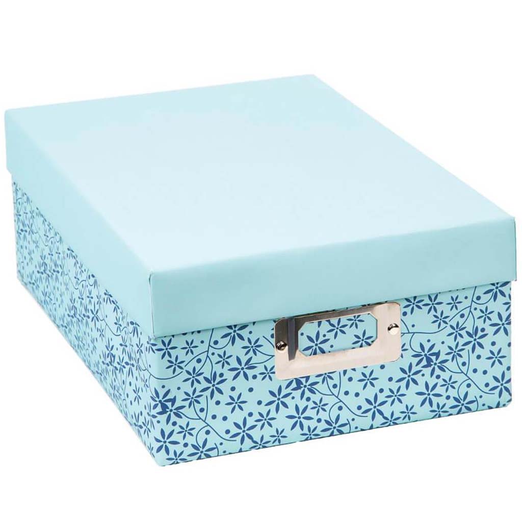 PHOTO BOX MINI LEAVES PRINT BLUE 