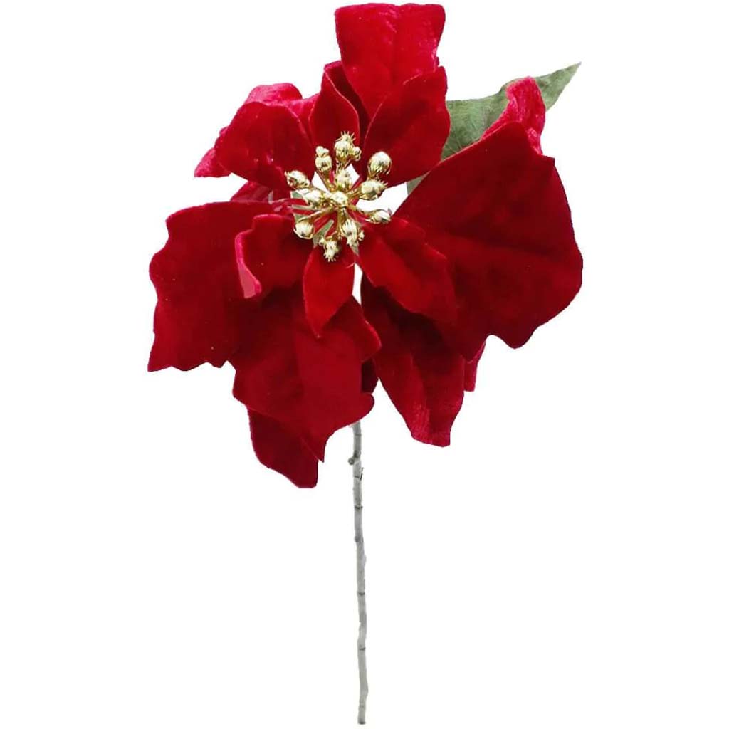 Christmas Longest Poinsettia Velvet Red 30in 