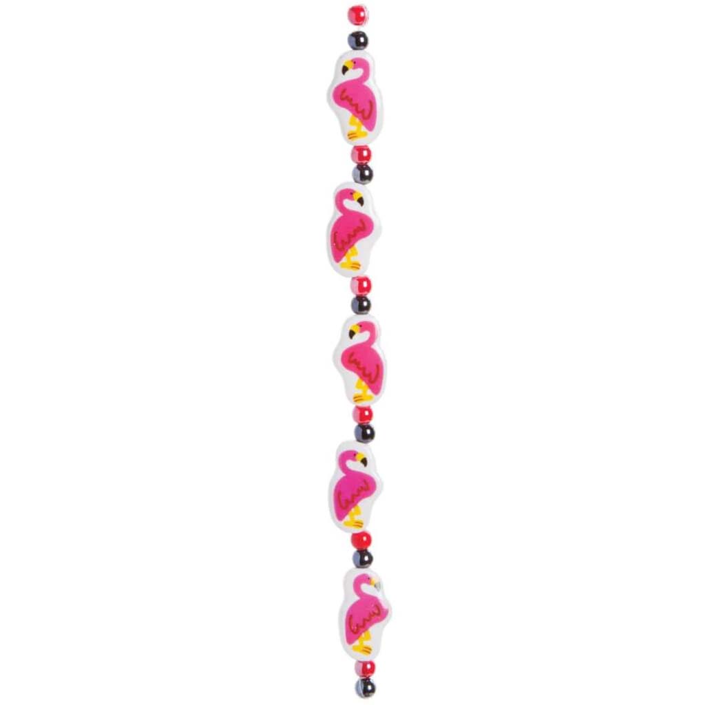 BEADS STRAND PINK FLAMINGOS 7IN 