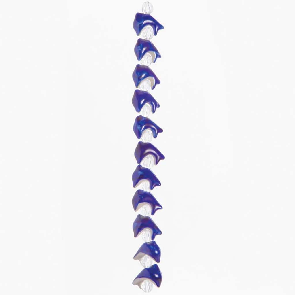 BEADS STRAND BLUE DOLHINS 7IN 