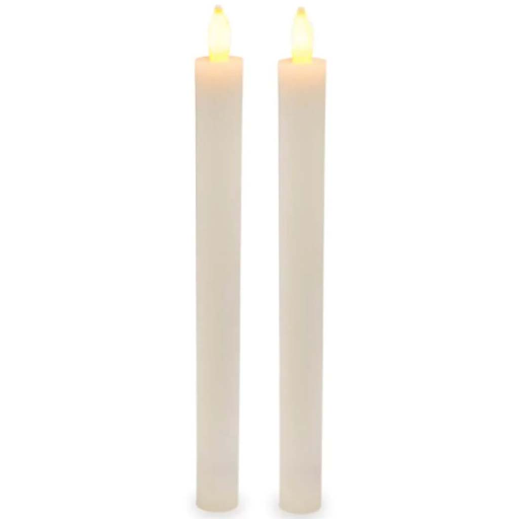 LED Taper Candles Ivory 10.5in 2pcs 