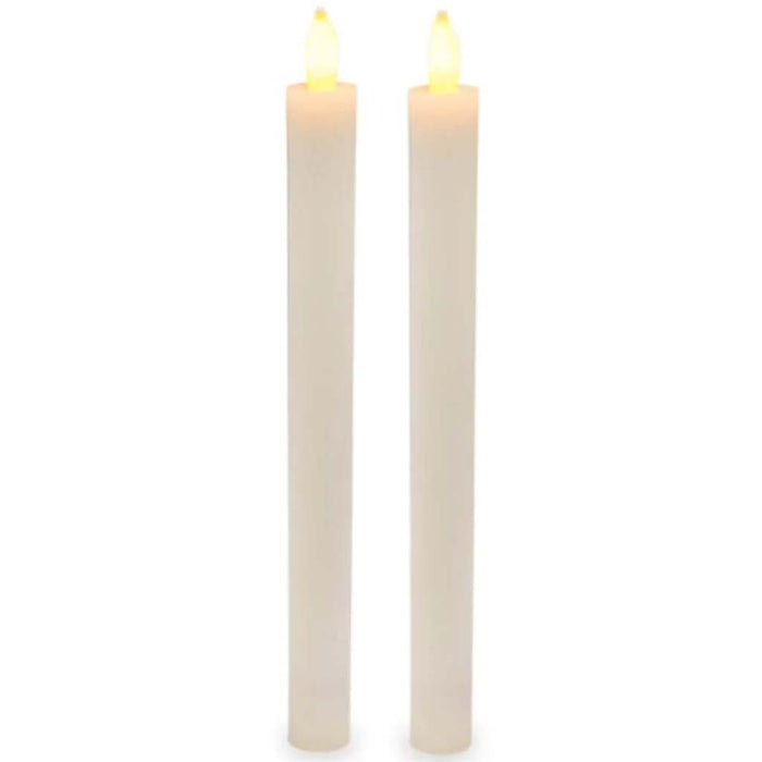 LED Taper Candles Ivory 10.5in 2pcs 