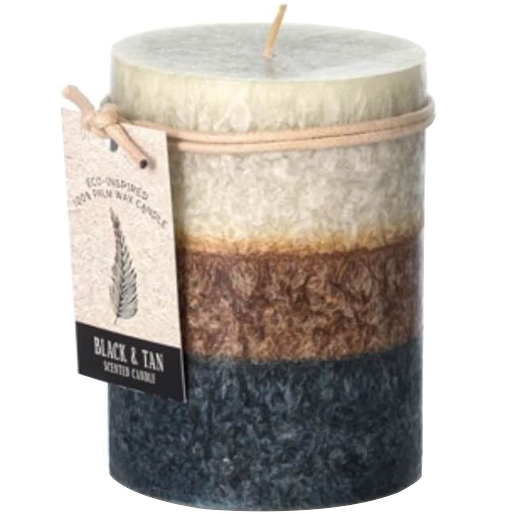 Dynamic Collections?® Black Tan Scented Layered Candles: 3 x 4 inches 