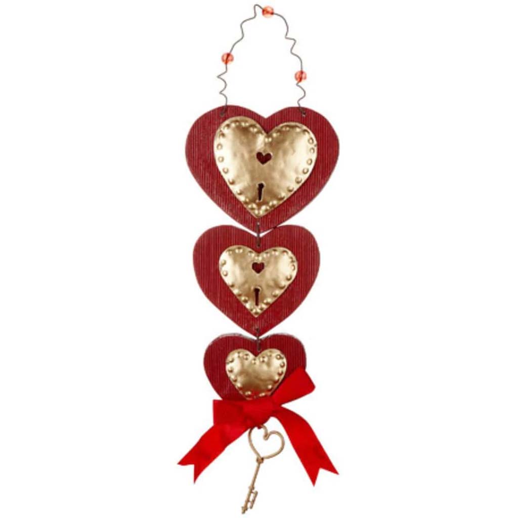 HANGING HEART DECORATION W/KEY 