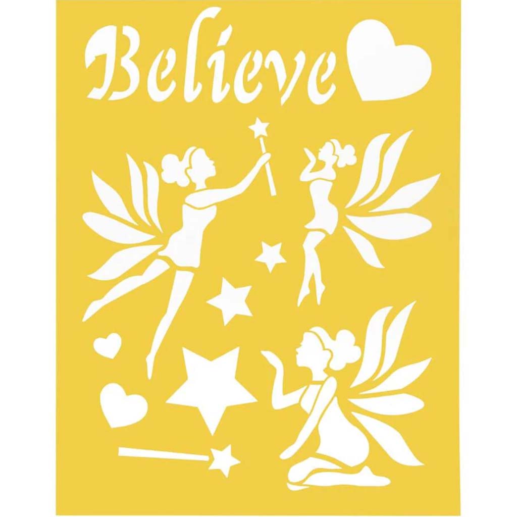 STENCIL FAIRY BELIEVE 8.5X11IN 