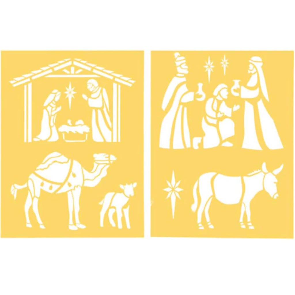 Nativity Scene Craft Stencils 8.5in x 11in 