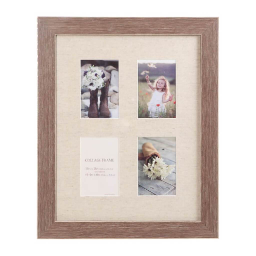 PHOTO FRAME WITH LINEN WALNUT 14X18IN 