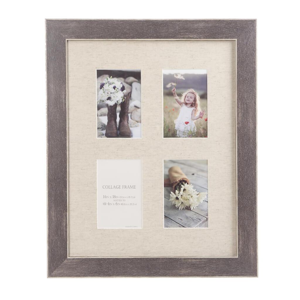 PHOTO FRAME W/LINEN DARK GRAY 14X18IN 