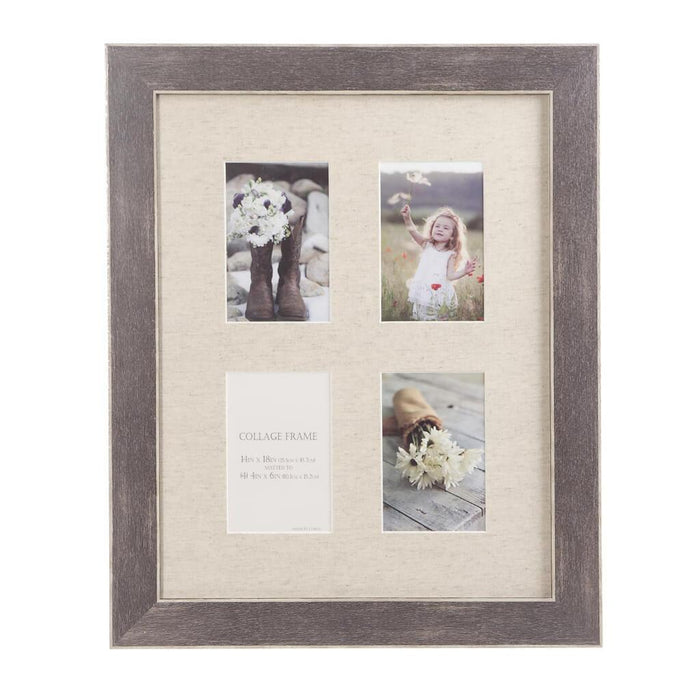 PHOTO FRAME W/LINEN DARK GRAY 14X18IN 