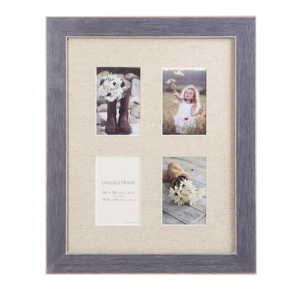 PHOTO FRAME W/LINEN BLUE 14X18IN 