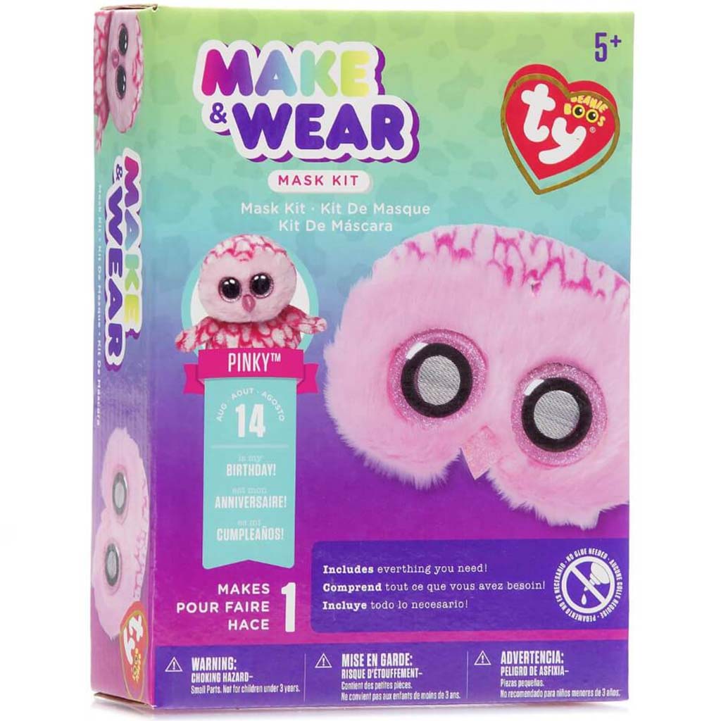 FUR MASK ACTIVITY KIT OWL PINK 