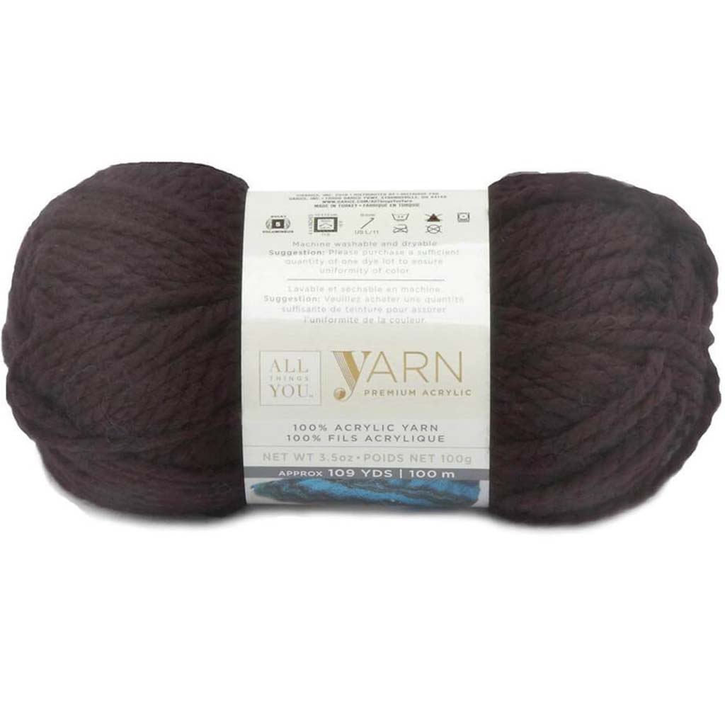 Yarn Premium Bulky Acrylic 3.5oz Solid Black