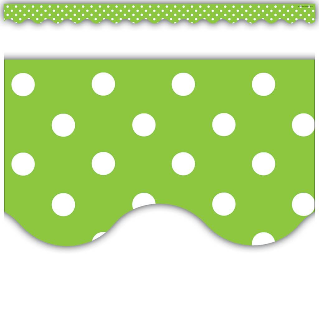 Border Mini Polks Dots Lime Scalloped 