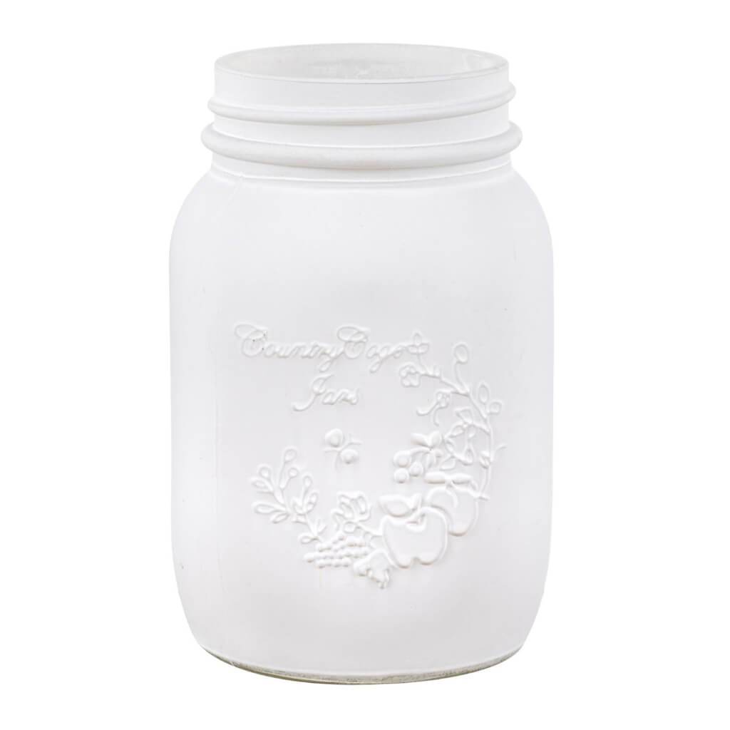 Glass Mason Jar Frost White