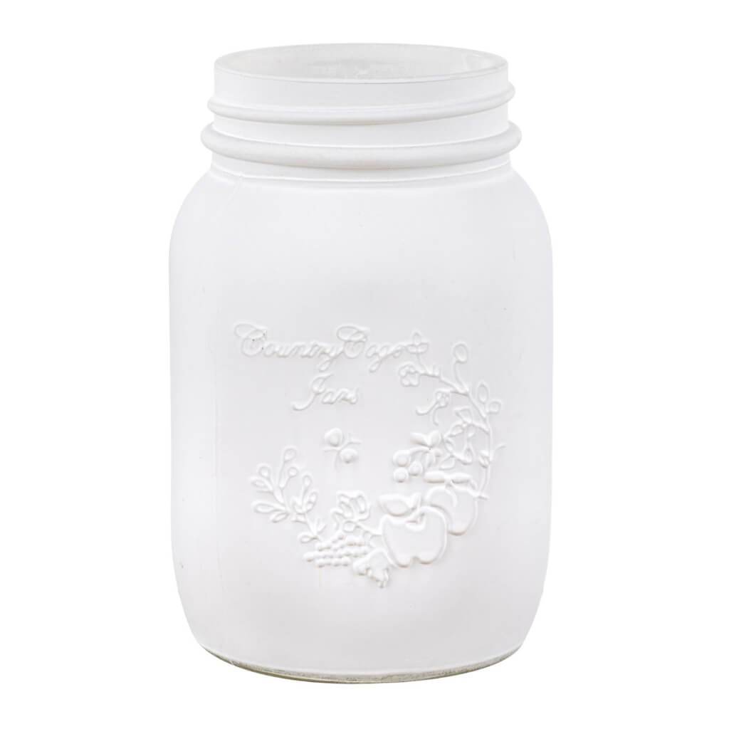 Glass Mason Jar Frost White