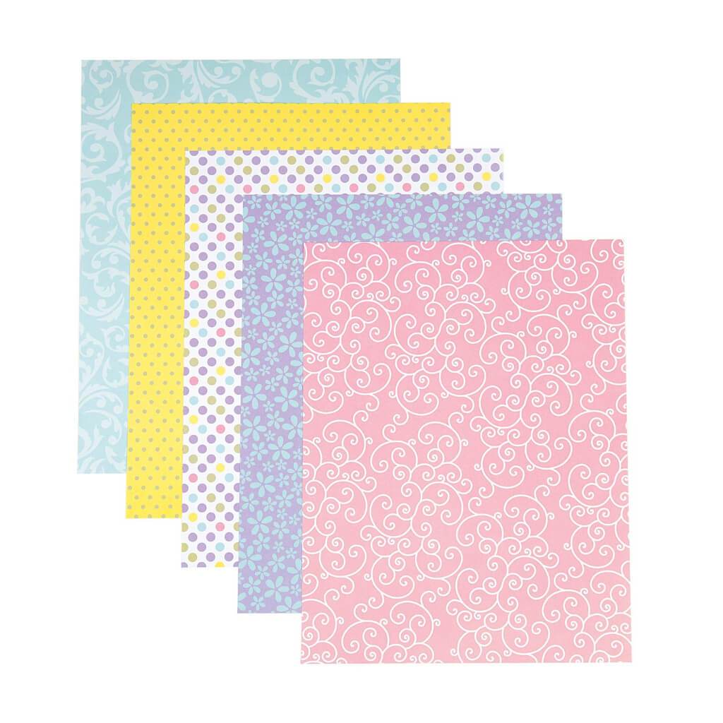 CARDSTOCK PRINTED PAPER 25PCS SOFT PRINTS 8.5X11IN 