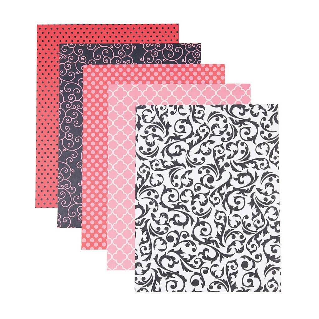 CARDSTOCK PRINTED PAPER 25PCS OOH LA LA PRINTS 8.5X11IN 