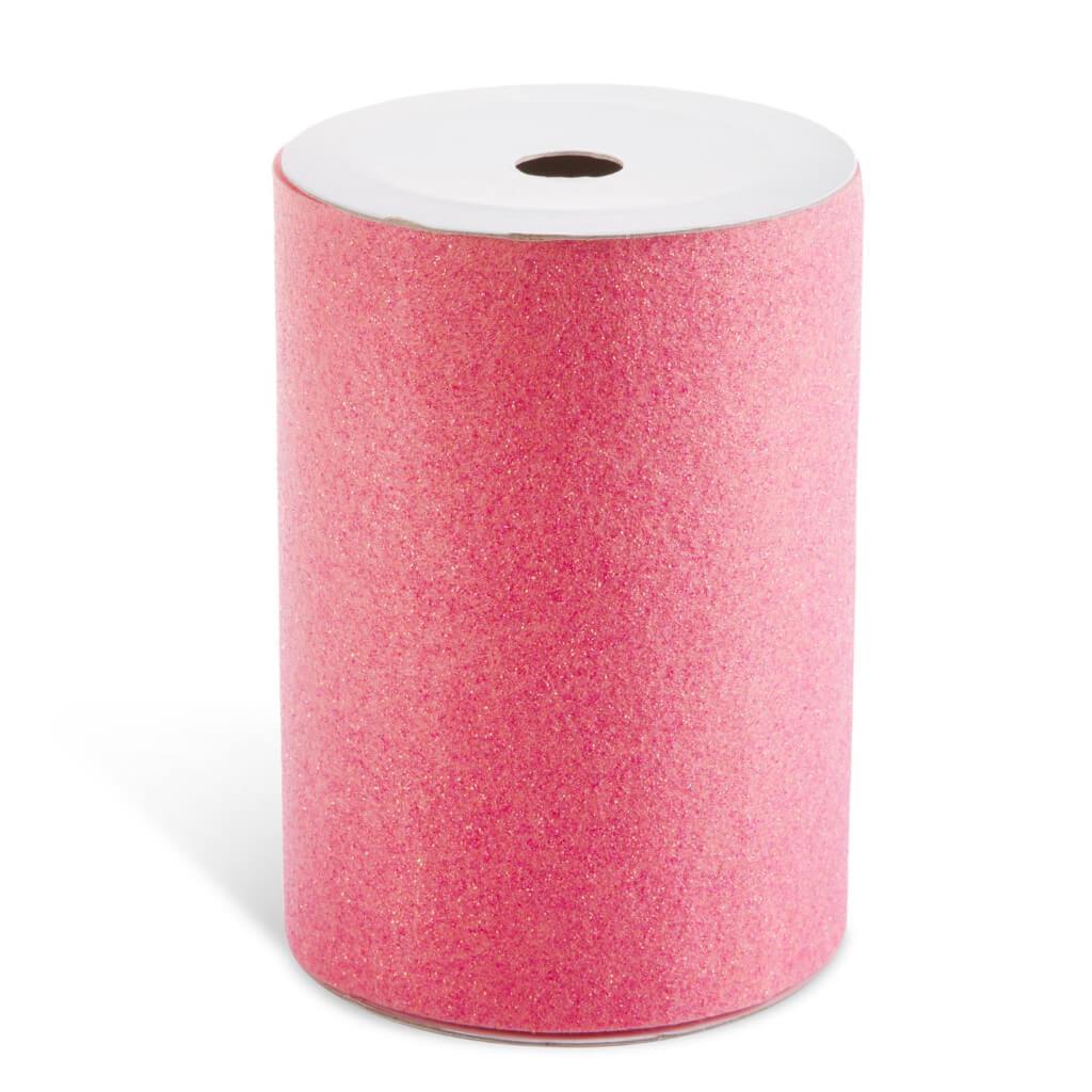 RIBBON FELT GLITTERED PINK 6IN X 1YRD 