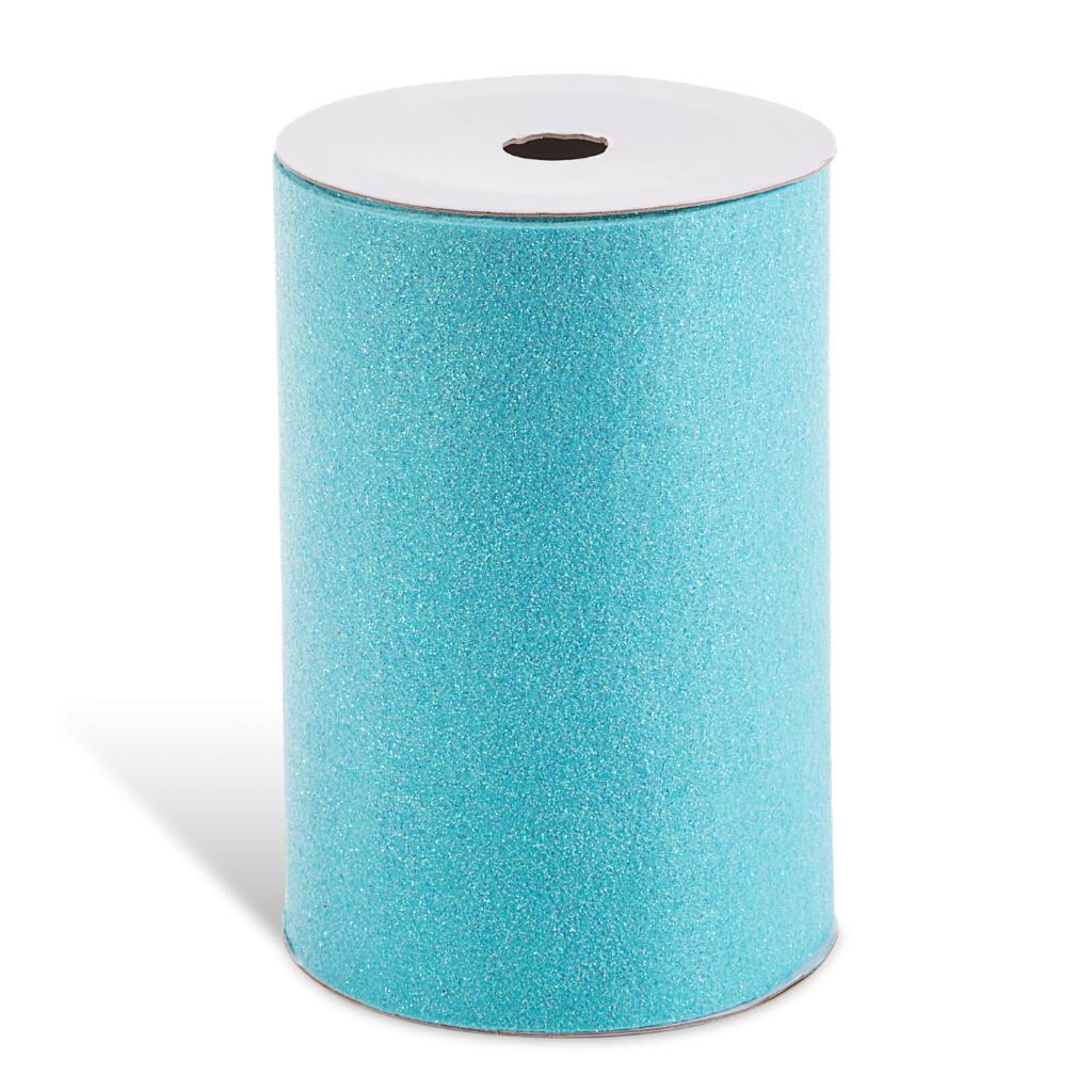 RIBBON FELT GLITTERED BLUE 6IN X 1YRD 