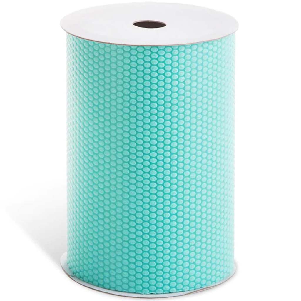 RIBBON EMBOSSED DOT TEAL 6IN X 3YRDS 