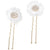 David Tutera™ Bridal Hair Pins: Gold Flower w/Rhinestones & Netting, 2 pieces 