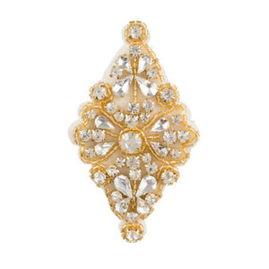 David Tutera™ Gold Bridal Applique: Diamond-Shape w/Beading & Rhinestones